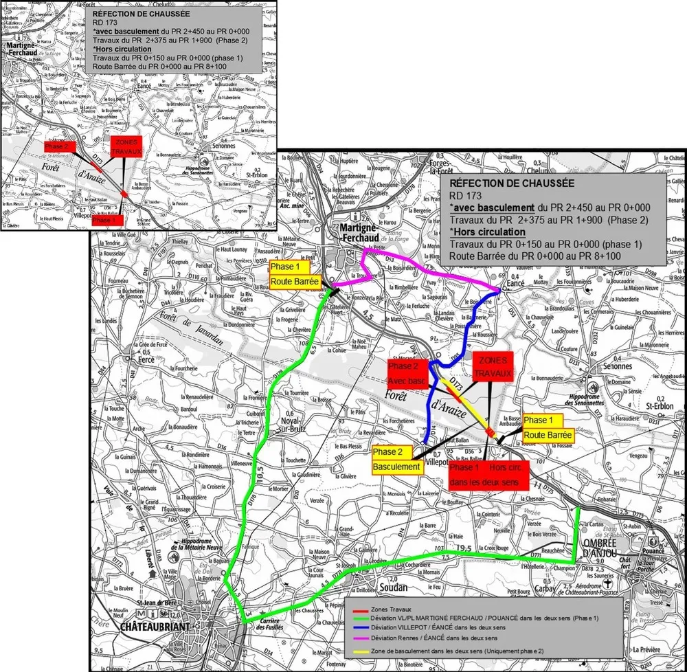 Fermeture d’un tronçon de la 2x2 voies entre Rennes et Angers du 14 mai au 7 juin 2024
