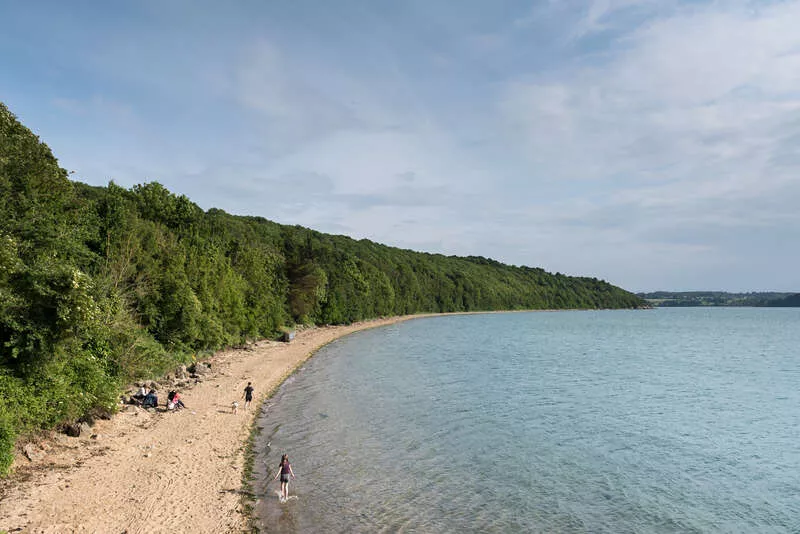 Photo de la plage et de la verdure du Mont Garrot 