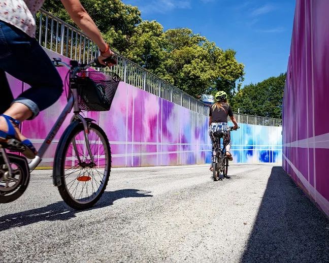 Fresque piste cyclable La Mézière